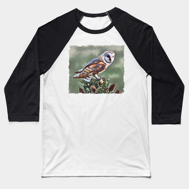 Barn Owl Baseball T-Shirt by PhotoArts